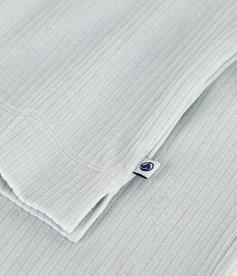 Pyjama femme en velours uni jambe droite bleu