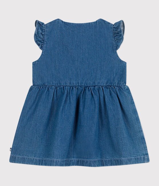 Mouwloze babyjurk van lichte spijkerstof blauw DENIM CLAIR