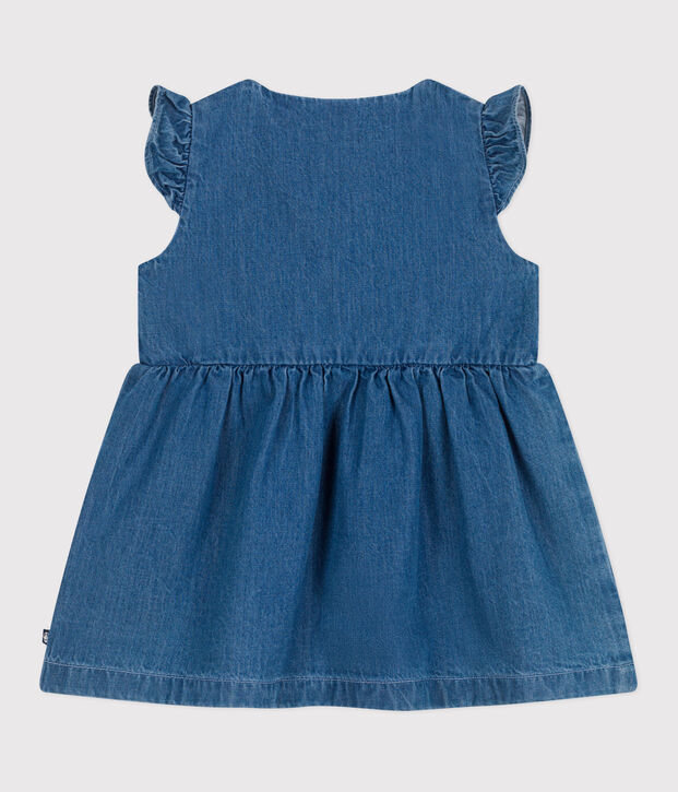 Robe b&eacute;b&eacute; en jean l&eacute;ger sans manches bleu