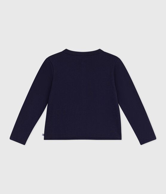 Cardigan enfant en coton uni bleu SMOKING