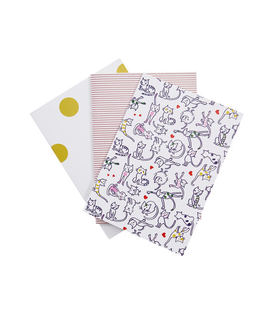 Set van drie schriftjes wit MARSHMALLOW/wit MULTICO