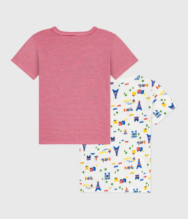 Katoenen T-shirts met lange mouwen en print van Parijs voor kinderen multicouleur