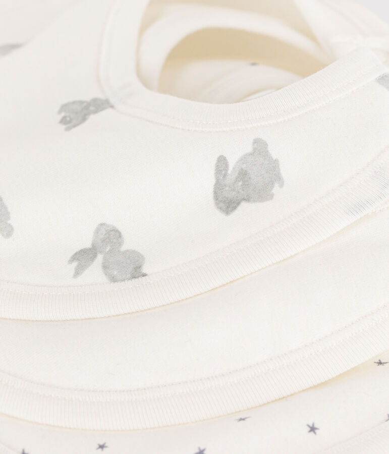 Set van drie katoenen slabbetjes met konijntjes multicouleur