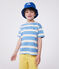 Katoenen kinder-T-shirt met korte mouw en streepjes blauw ALASKA/ AVALANCHE