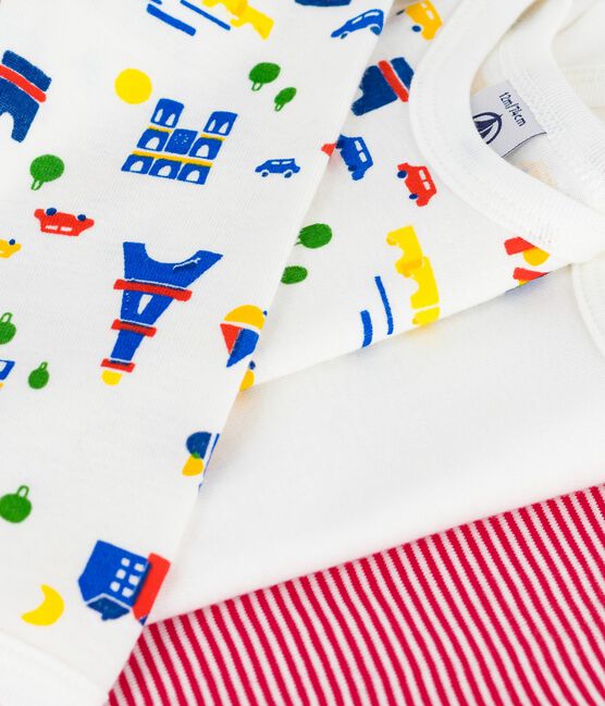 Setje van katoenen body's met lange mouw en print voor baby's variante 1