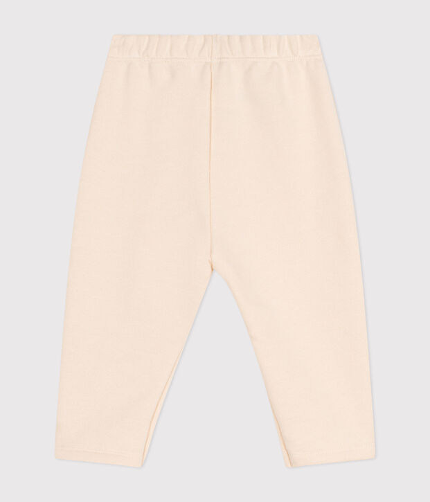 Effen katoenen joggingbroek voor baby's ecru