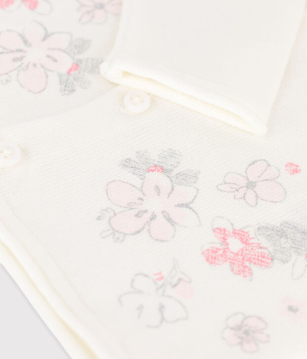 Cardigan van katoen/linnen jersey voor babymeisjes wit