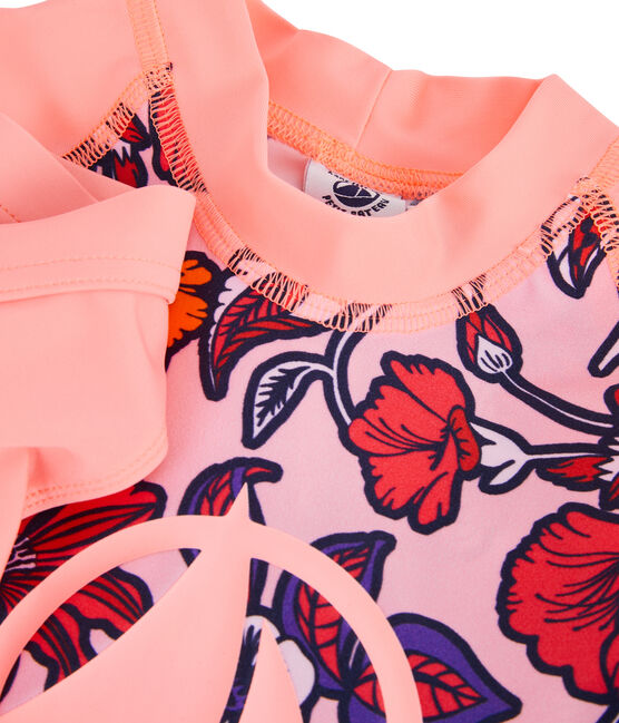 Milieuvriendelijk anti-UV UPF 50+ meisjes-T-shirt roze PATIENCE/wit MULTICO
