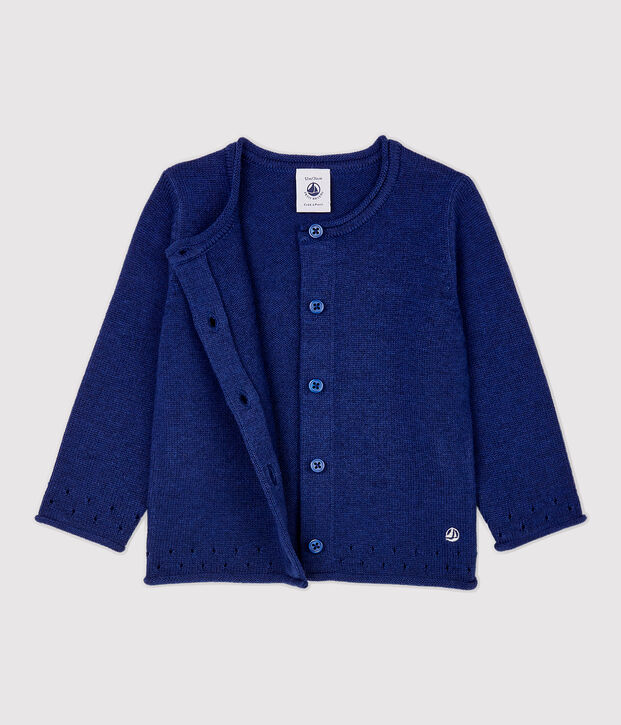 Cardigan van tricot baby. blauw