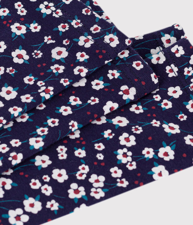 Legging enfant en coton imprim&eacute; bleu/multicouleur