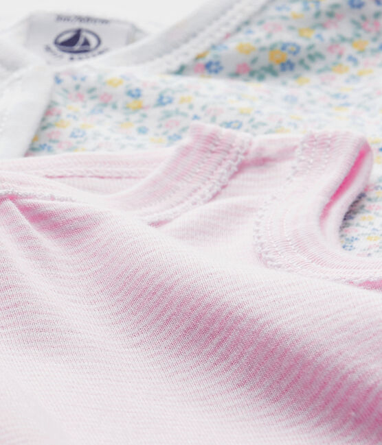 Lot de 2 combicourts bébé fille blanc .