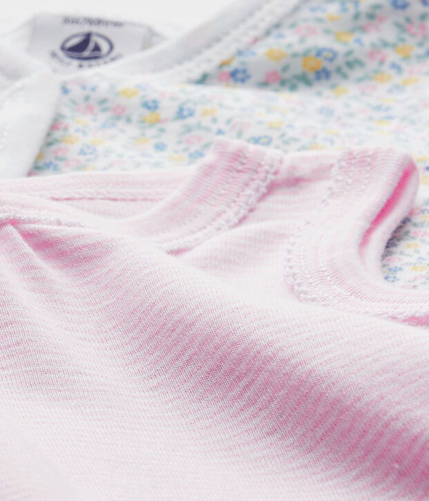 Set van twee korte pakjes voor babymeisjes wit