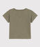T-shirt met korte mouwen in gevlamde jersey voor babyjongens. groen MARECAGE