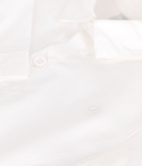 Chemise bébé en coton unie blanc ECUME
