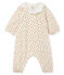 Combinaison longue bébé fille en côte blanc MARSHMALLOW/blanc MULTICO
