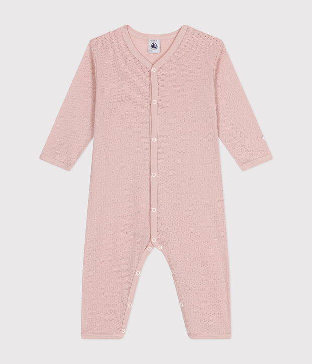 Katoenen babypyjama zonder voetjes roze