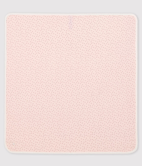 Drap de maternité bébé en côte rose FLEUR/gris CONCRETE