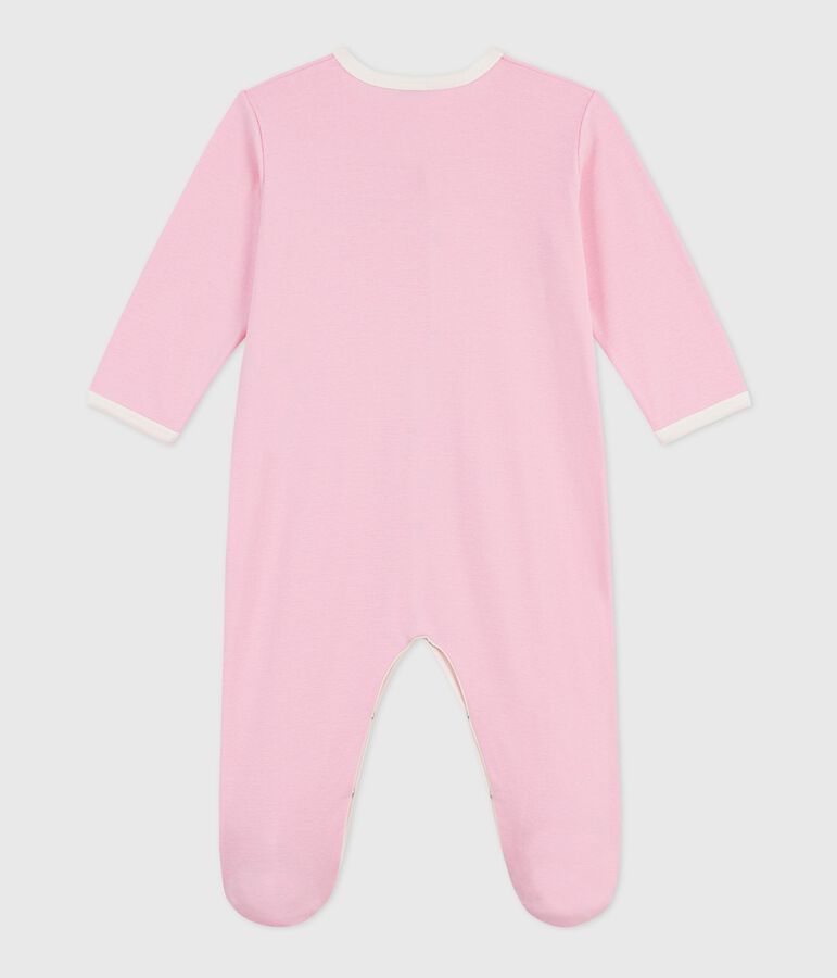 Pyjama b&eacute;b&eacute; en coton uni rose