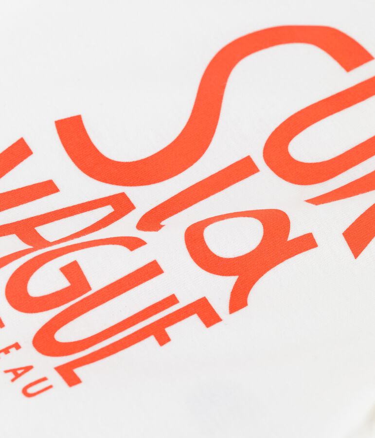 Tee-shirt manches courtes avec motif en coton b&eacute;b&eacute; blanc