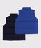 Effen mouwloos donsjack voor kinderen zwart/blauw
