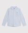 Chemise enfant en coton &agrave; rayures bleu/bleu