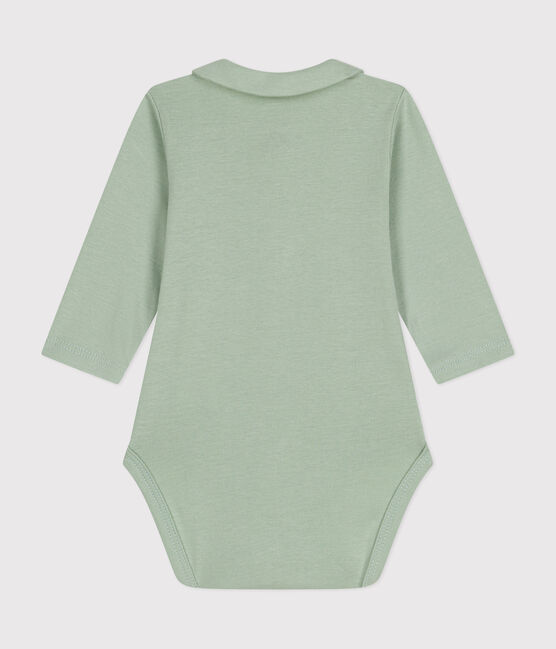 Babybody met lange mouwen en kraagje groen HERBIER