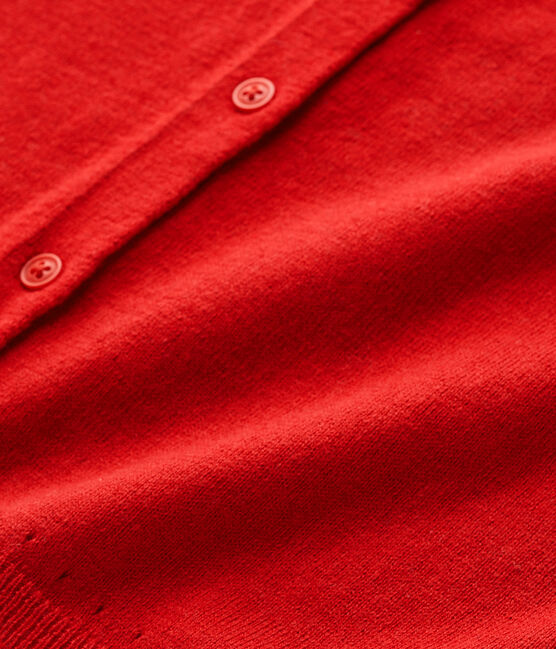 Meisjescardigan in wol/katoen rood FROUFROU