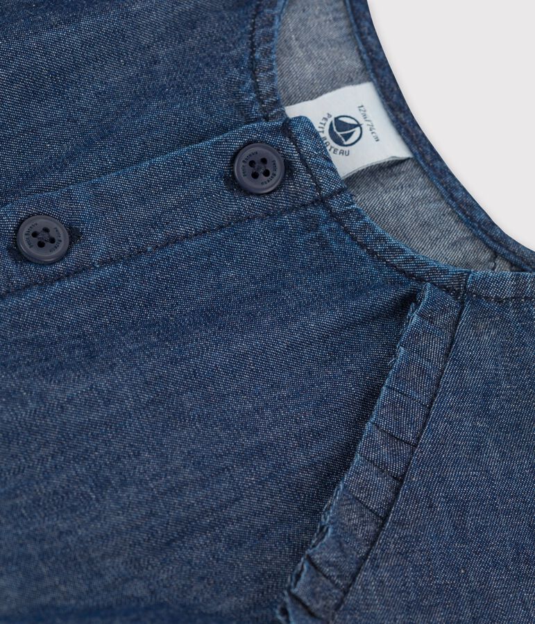 Jurk van licht biologisch denim voor baby's blauw DENIM