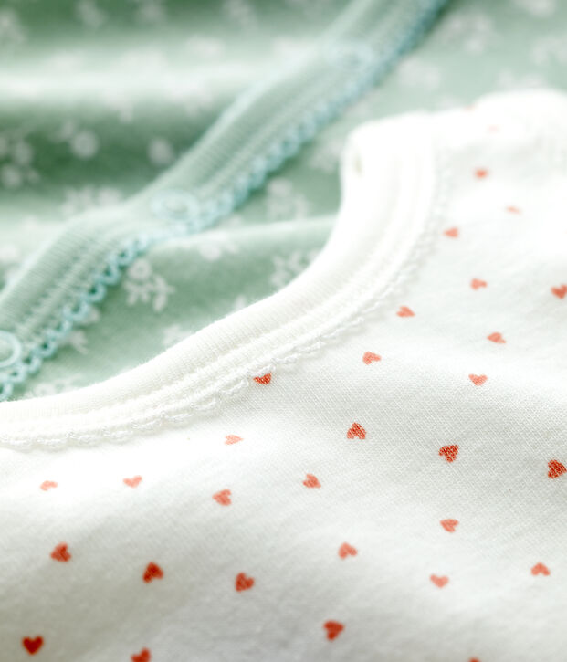Set van 2 korte katoenen babypakjes multicouleur
