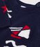Pull b&eacute;b&eacute; en laine et coton &agrave; motifs jacquard bleu/multicouleur