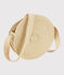 Sac rond en paille à bandoulière enfant fille rose NATUREL