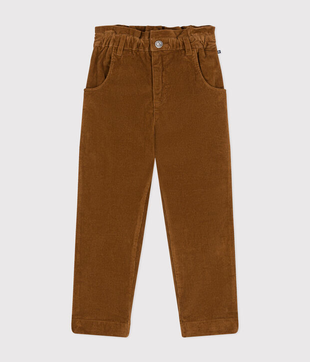 Fluwelen broek voor meisjes bruin