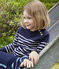 Meisjes/jongens pull van wol en katoen blauw SMOKING/wit MARSHMALLOW