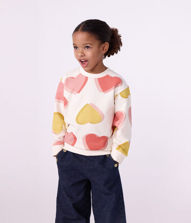 Katoenen sweatshirt met hartjesprint voor kinderen