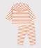 Ensemble rayé marinière en jersey épais bébé rose AVALANCHE/blanc SIENNA