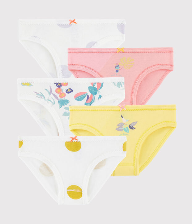 Set van 5 meisjesonderbroeken met jungleprint multicouleur