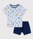 Korte katoenen pyjama met geprinte yoga dieren voor jongens