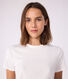 L'Iconique T-shirt met korte mouw en kartelrandje van effen ribstof voor dames