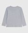 Effen katoenen T-shirt met lange mouwen voor kinderen grijs FUMEE CHINE