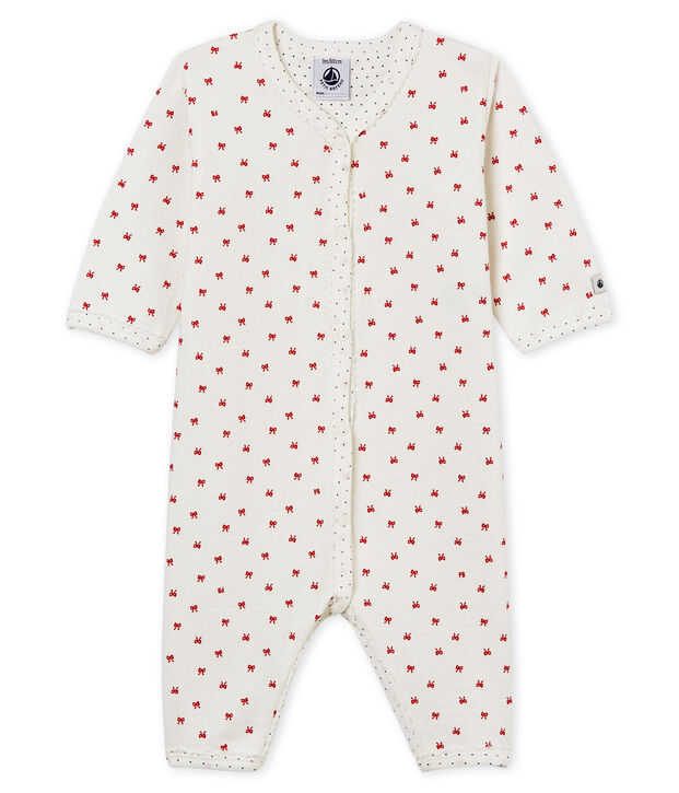 Pyjama in tubic voor babymeisjes wit/rood