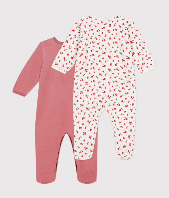 Setje met 2 fluwelen babypyjama's variante 1