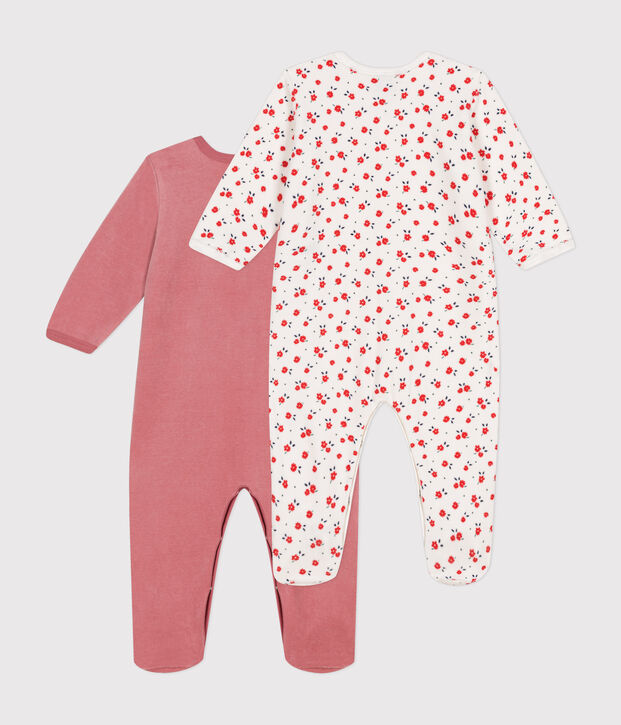 Setje met 2 fluwelen babypyjama's multicouleur