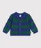 Cardigan b&eacute;b&eacute; en tricot laine et coton ray&eacute; multicouleur/vert