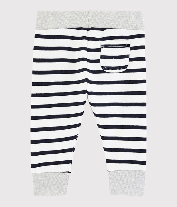 Pantalon ray&eacute; b&eacute;b&eacute; gar&ccedil;on blanc/bleu