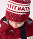 Gebreide kindermuts met fleecevoering - Petit Bateau