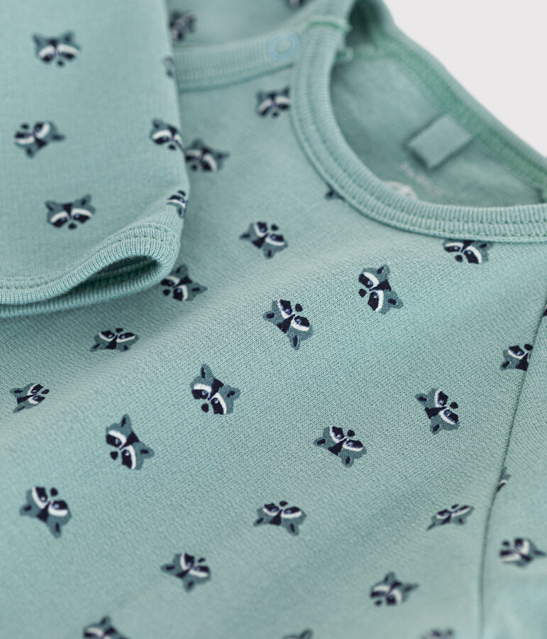 Fleece babypyjama met print groen/multicouleur