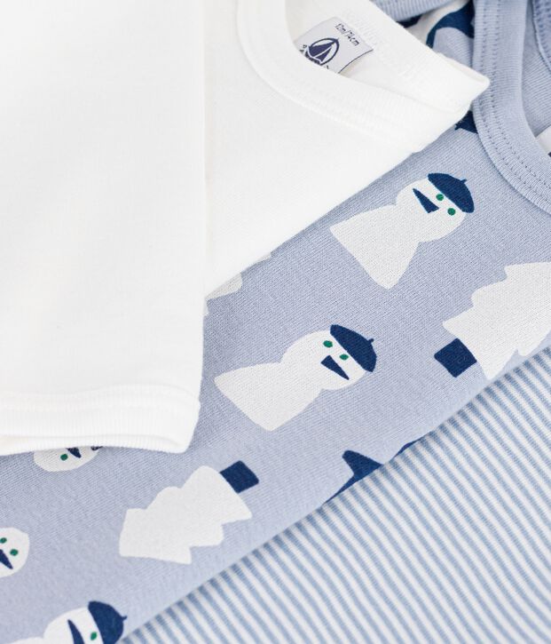 Katoenen rompertjes met lange mouwen en sneeuwmanprint voor baby's multicouleur