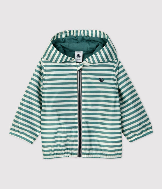 Coupe vent en polyester recyclé bébé vert BRUT/blanc AVALANCHE