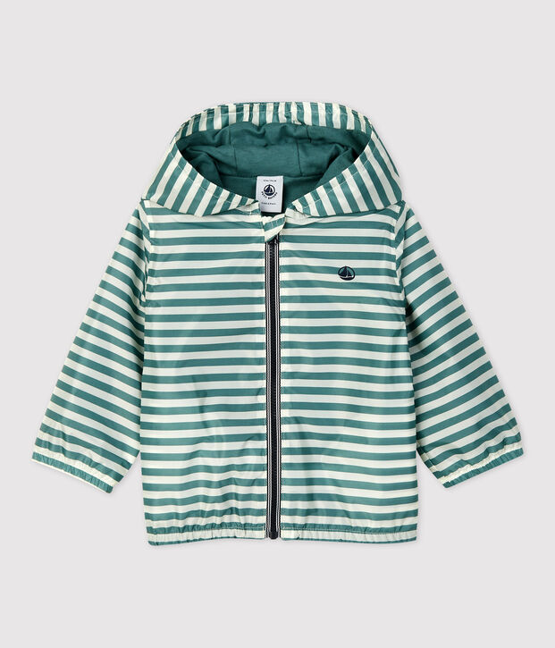 Coupe vent en polyester recycl&eacute; b&eacute;b&eacute; vert/&eacute;cru