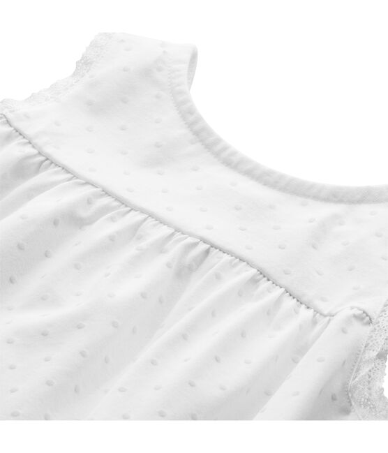 Nuisette file à pois ton sur ton blanc ECUME